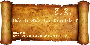 Bölcsföldi Kristóf névjegykártya