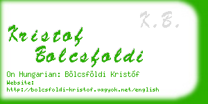 kristof bolcsfoldi business card