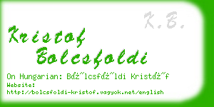 kristof bolcsfoldi business card